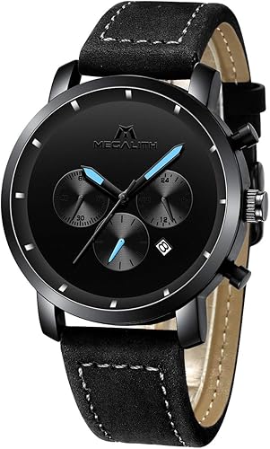 Amazon Com Mens Black Watches Men Military Waterproof Chronograph Sport Stainless Steel Wrist Watch Business Dress Date Analogue Quartz Watches For Man Watches