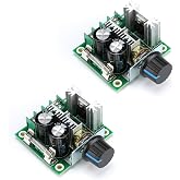 2Pcs DC 12V-40V PWM Motor Speed Controller Module 10A DC 12V Voltage Regulator Dimmer with Speed Control Knob Continuously Variable Speed Switch High Efficiency for Arduino
