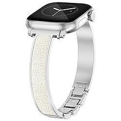 WINGLE Slim Leather Bands for Apple Watch Band for