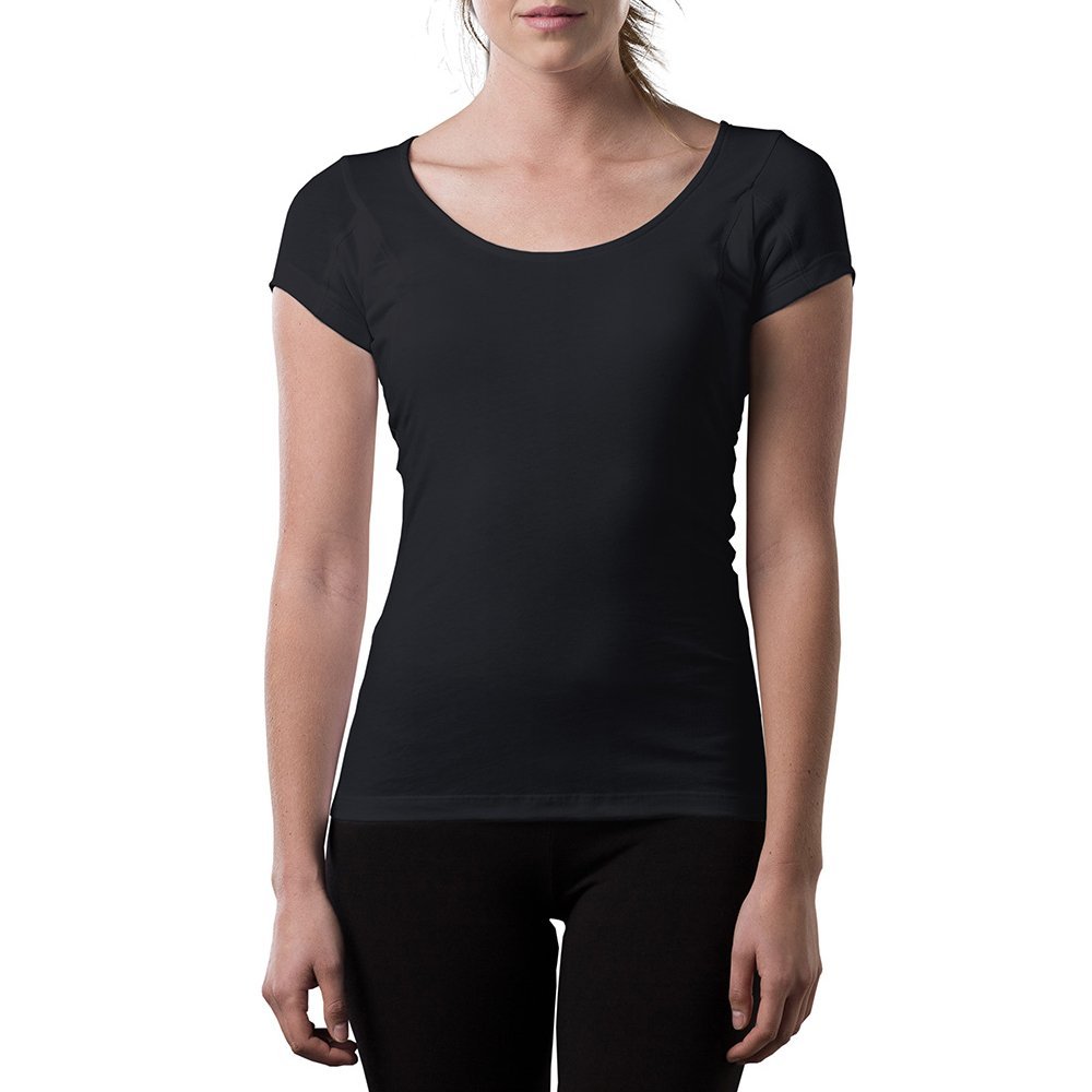 Sweatproof Undershirt for Women w/Underarm Sweat Pads (Original Fit,Scoop Neck)
