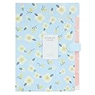 Skydue Floral Printed Accordion Document File Folder Expanding Letter Organizer (Blue)