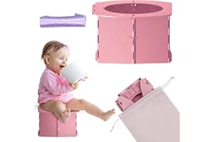 TEO BABY PRODUCTS Teo - Portable Toddler Travel Potty – Foldable, Lightweight, Leak-Proof Toilet for Kids with Travel Bag & Disposable Liners – Compact Potty Chair for Home & On-The-Go Use (Berry Pink)