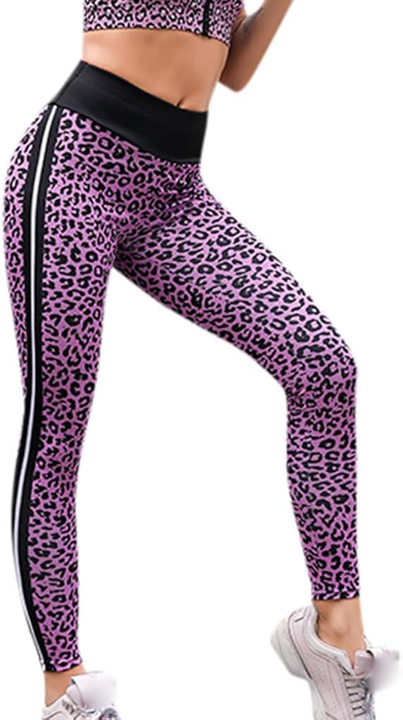 leopard print stripe trousers