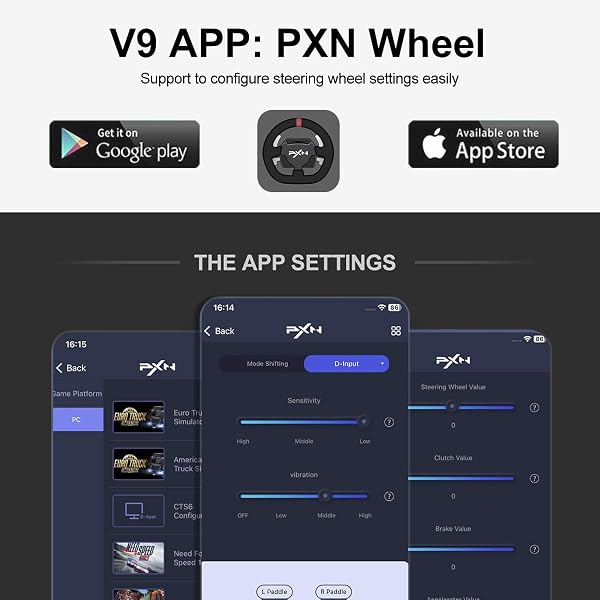 PXN GAMING RACING WHEEL V9 STEERING WHEEL 270/900° CAR SIMULATION WITH PEDAL AND SHIFTER, PADDLE SHIFTERS DRIVING WHEEL FOR PC, PS4, XBOX ONE, XBOX SERIES X|S, SWITCH