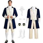 TPHAYSH Mens Founding Father Costume Adult, Colonial George Washington Costume, Revolutionary War costume Halloween Outfit