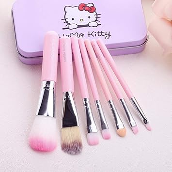 AVI TRADER Hello Kitty Soft Makeup Brush Set - Pink (7 Pcs)