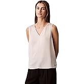 Calvin Klein Womens Plisse V Neck Tank Top