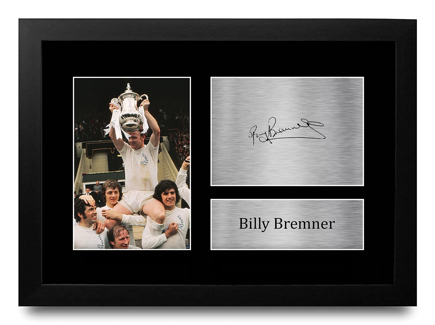 HWC Trading FR A4 Billy Bremner Leeds United Gifts Printed Signed Autograph Picture for Football Fans and Supporters - A4 Framed
