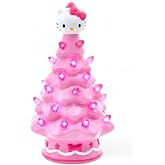 Ukonic Sanrio Hello Kitty Pink Light-Up Ceramic Christmas Tree | Battery-Powered Mood Light | 6 Inches Tall
