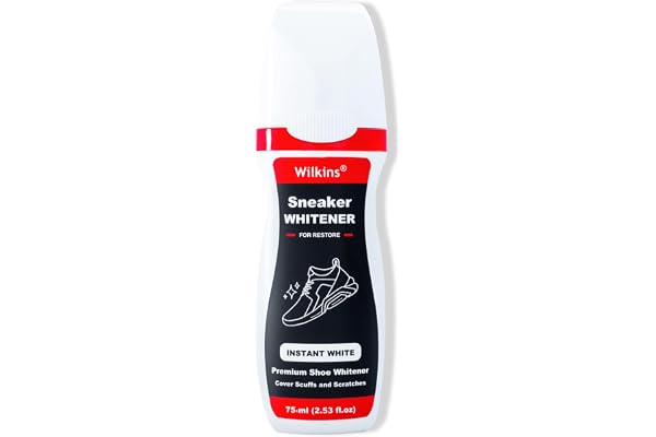 Wilkins Sneaker Whitener for Shoes - Restore Whiteness on Canvas, Leather, Foam and rubber (2.53 fl oz), White, Medium