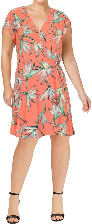 womens floral wrap dress