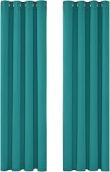 Deconovo Turquoise Eyelet Blackout Curtains W52 x L54 Inch 1 Pair view 4