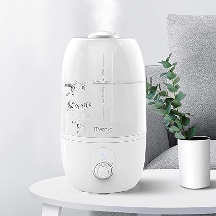 Amazon Co Jp Itvanila 加湿器 クールミスト加湿器 大きなベッドルームの赤ちゃん用 母乳と赤ちゃんの安全性 2 7 L 0 7ガロン 最大28時間持続 静音 省スペース 水不要 自動シャットオフ保護 C1a ホーム キッチン