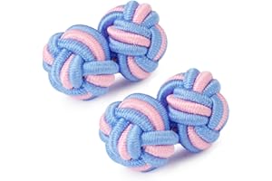 HONEY BEAR Silk Knot Cufflinks Fabric for Mens Shirt for Business Wedding Gift