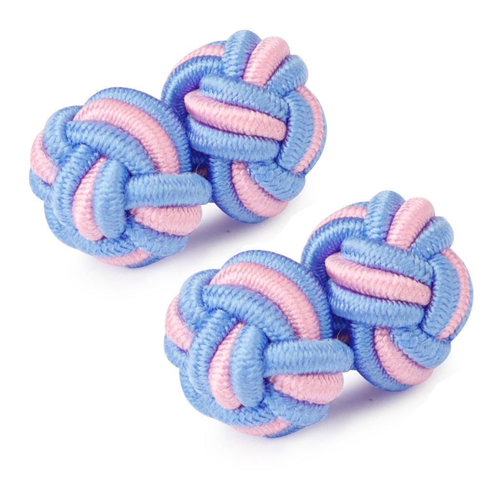 HONEY BEAR Mens/Women Silk Knot Cufflinks,Round for Shirt/Dress Business Wedding Gift