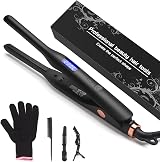JAETON Mini Hair Straightener Pencil Flat Iron for Short Hair Black