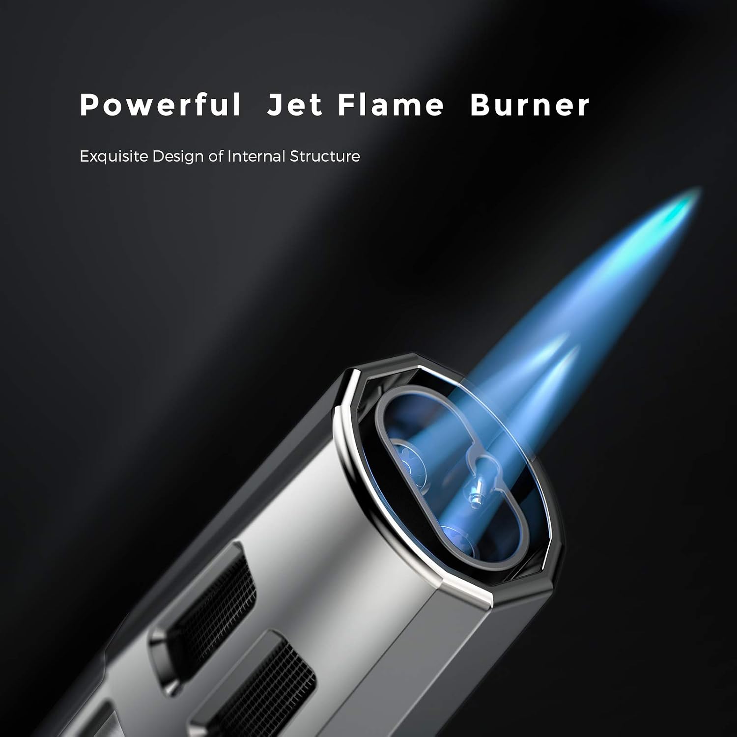 VVAY 2 Jet Flame Windproof cigar Lighter Adjustable Torch Fire Ignition lighter Gas Butane Refillable,Long Reach Lighter for BBQ Stove - Image 5