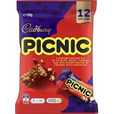 Cadbury Picnic Milk Chocolate Bars &ndash; 12 Treat Size Pack (180g) &ndash; Made in Australia &ndash; Peanuts, Wafer, Caramel, and Rice Crisps Covered in Milk Chocolate