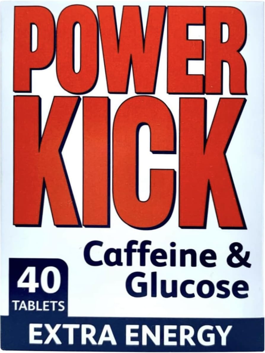 Chinoxia Powerkick Extra Energy Caffeine and Glucose Tablets x 40 - Pack of 6 (240 tablets total)