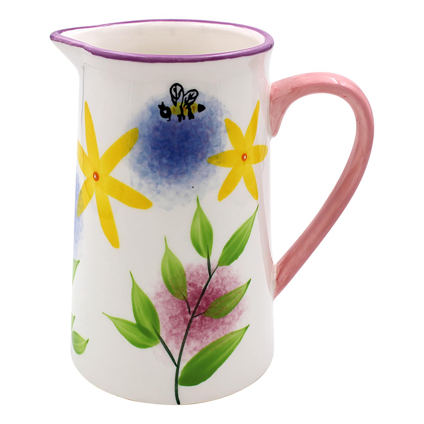 Lesser & Pavey Lynsey Johnstone Alliums & Bees Jug for All Types of Kitchen | Ceramic Jug for Multiple Use in The Kitchen | Beautiful Jug for Milk or Cream | Jugs for Everday Use