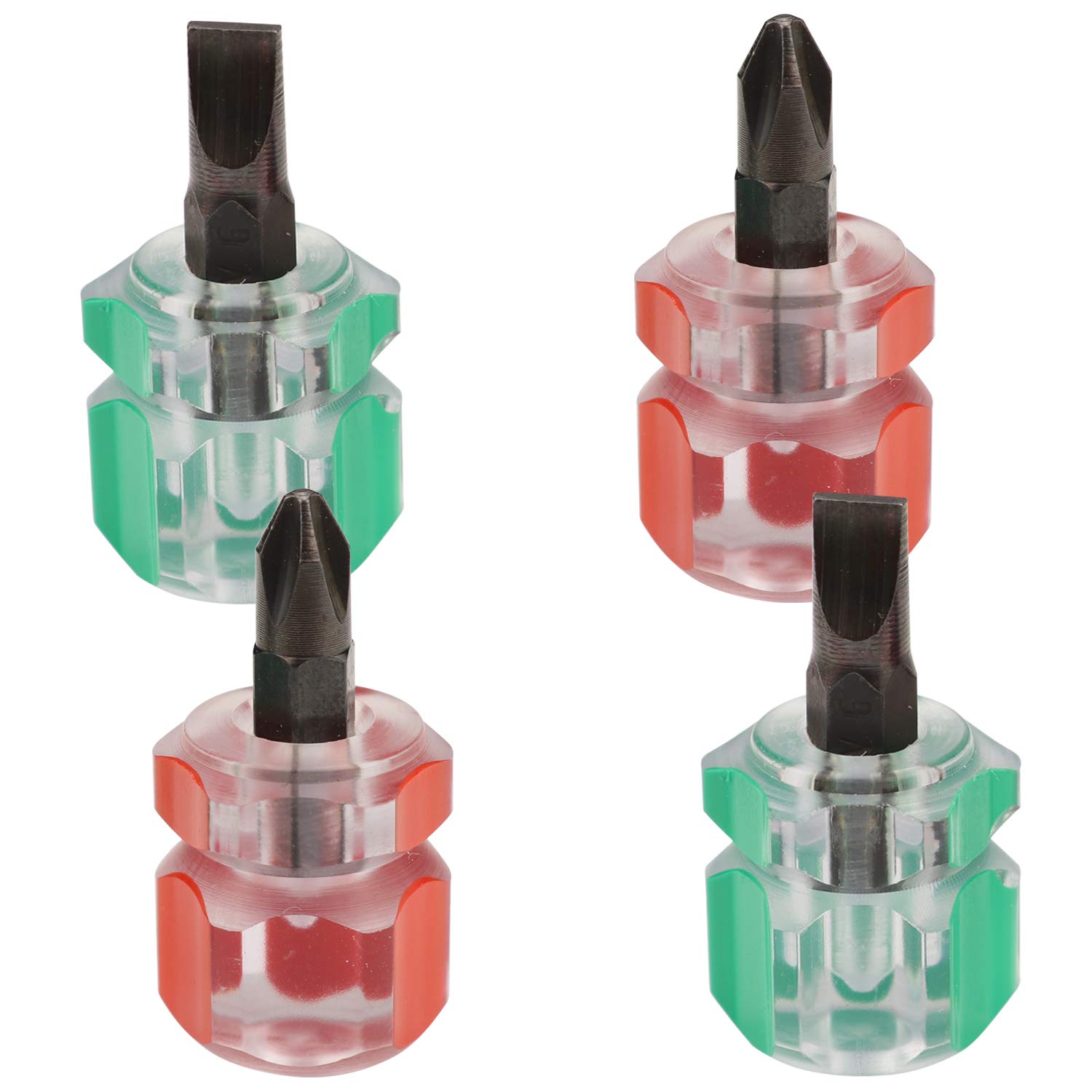 Sewing Machine Screwdriver Mini Stubby Screwdriver with Flat Head and Phillips Head Ultra Short Pocket Screwdriver for narrow spaces,4 Pieces