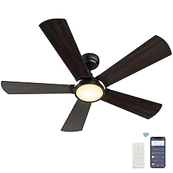 SMAAIR 52 Inch Low Profile Ceiling Fan with Light