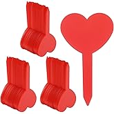 HARFINGTON 200pcs Plastic Plant Labels 3.26" x 1.97" Reusable Waterproof & Sun-Proof Garden Tags for Nursery Potted Herbs Flowers, Red