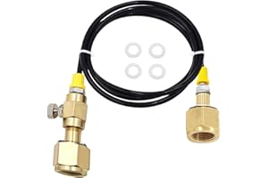 EDSUMEY Upgraded CO2 Tank Refill Adaptor Transfer Hose，for large CGA320 threaded CO2 tank is filled to the small CGA320 Thread co2 tank(60 inch)