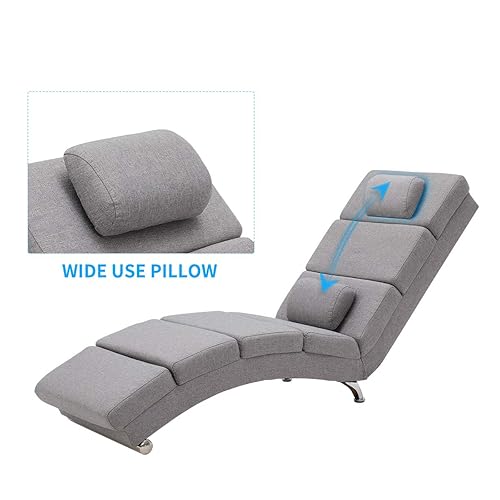 YOLENY Electric Massage Recliner Chair Chaise Longue Linen