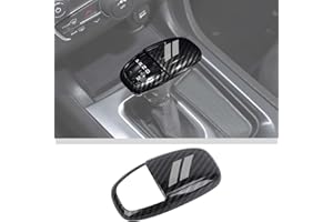JWWY Gear Shift Shifter Knobs Cover Trim for 2015-2024+ Dodge Challenger Charger 2018-2023 Durango Interior Accessories Gery Carbon Fiber