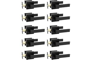 Tinewa 10 Pack Square Black Door Handles Interior, No Lock Passage Door Lever for Left or Right Handing, Heavy Duty Matte Black Closet Door Handle Sets