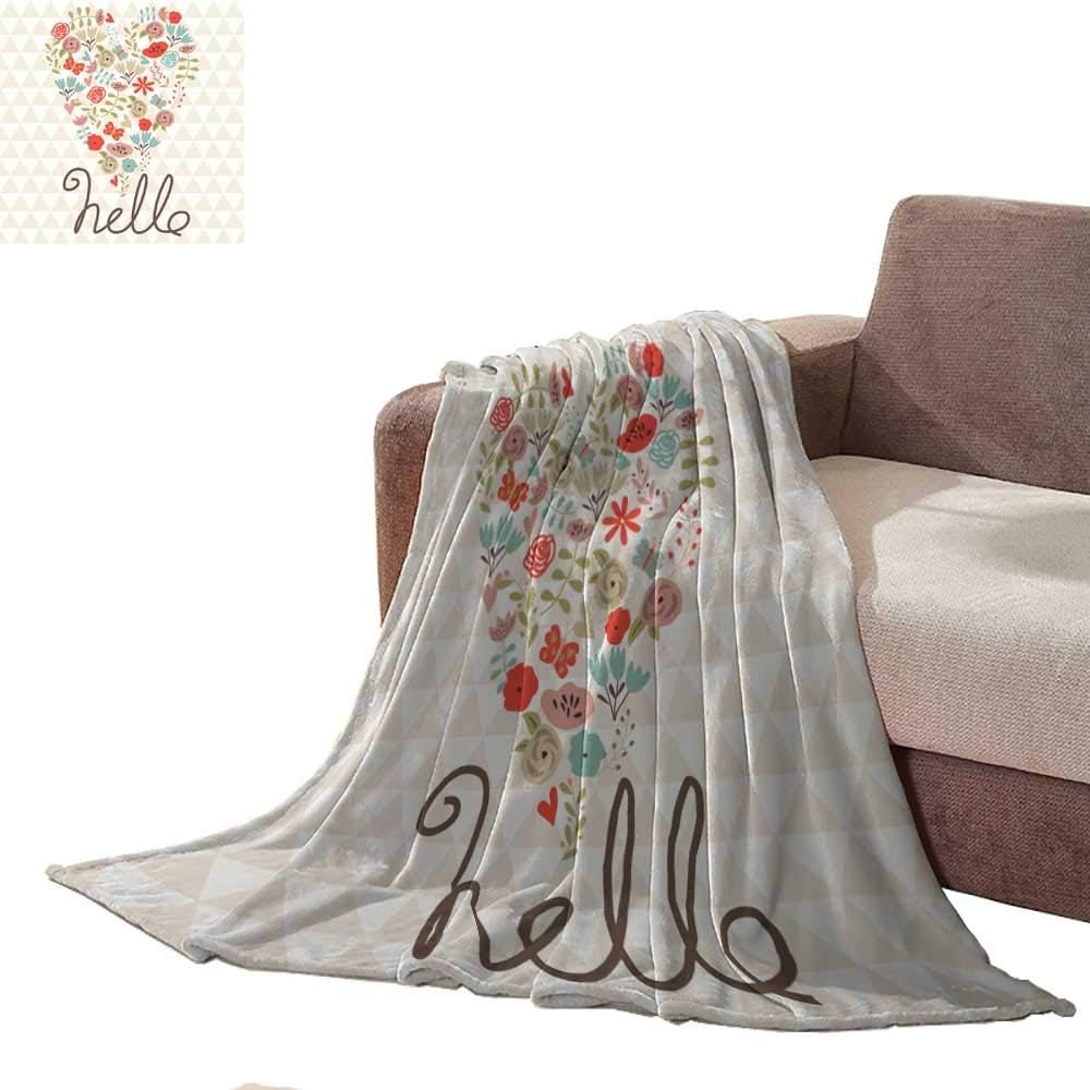 Zmcongz Plush Throw Blanket Floral Heart Bed Cover L60 xW50