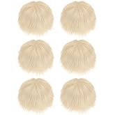 M METERXITY 6-Pack Faux Fur Pom Poms, 1.2 Inch/ 3.9 cm Soft Fluffy Pompoms Balls with Elastic Loop for Hats/Bags/Keychains/Knitting Accessories/DIY Crafts [Beige]