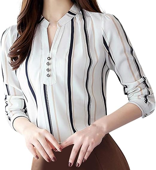 striped formal shirt womens