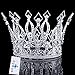 FUMUD Imperial Medieval 3.9inch Crowns Full Rould Gold/Silver Tiaras For Women Clear Crystal Pageant Party Costumes Diadem Hair Jewelry (Silver ) by FUMUD Jewelry