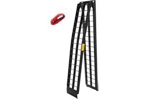 TRIBLE SIX Loading Ramp 10' Folding Aluminum Load Ramps 600lbs Capacity Heavy-Duty for Loading Motorcycles Pickup Truck Trailer ATV UTV Lawn Mower 1Pcs