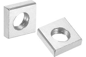 uxcell 10Pcs M4x7mmx2mm Square Nuts, Carbon Steel Zinc Plated Coarse Thread Square Nuts Fasteners for Home Repairs and Profes