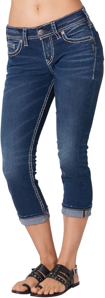 silver capri jeans