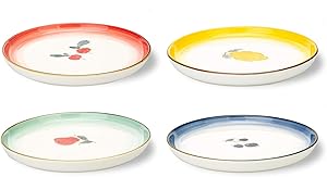 MDZF SWEET HOME 8.2-Inch Porcelain Dinner Plates Set Pizza Pasta Serving Dishes Tableware Dessert Dishes Set of 4