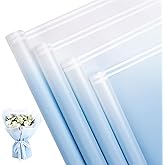 NESCCI 20 Sheet Flower Wrapping Paper - Waterproof Floral Bouquet Wrapping Paper, Florist Supplies Packaging Paper for Wedding Birthday Gift DIY (Gradient Blue)