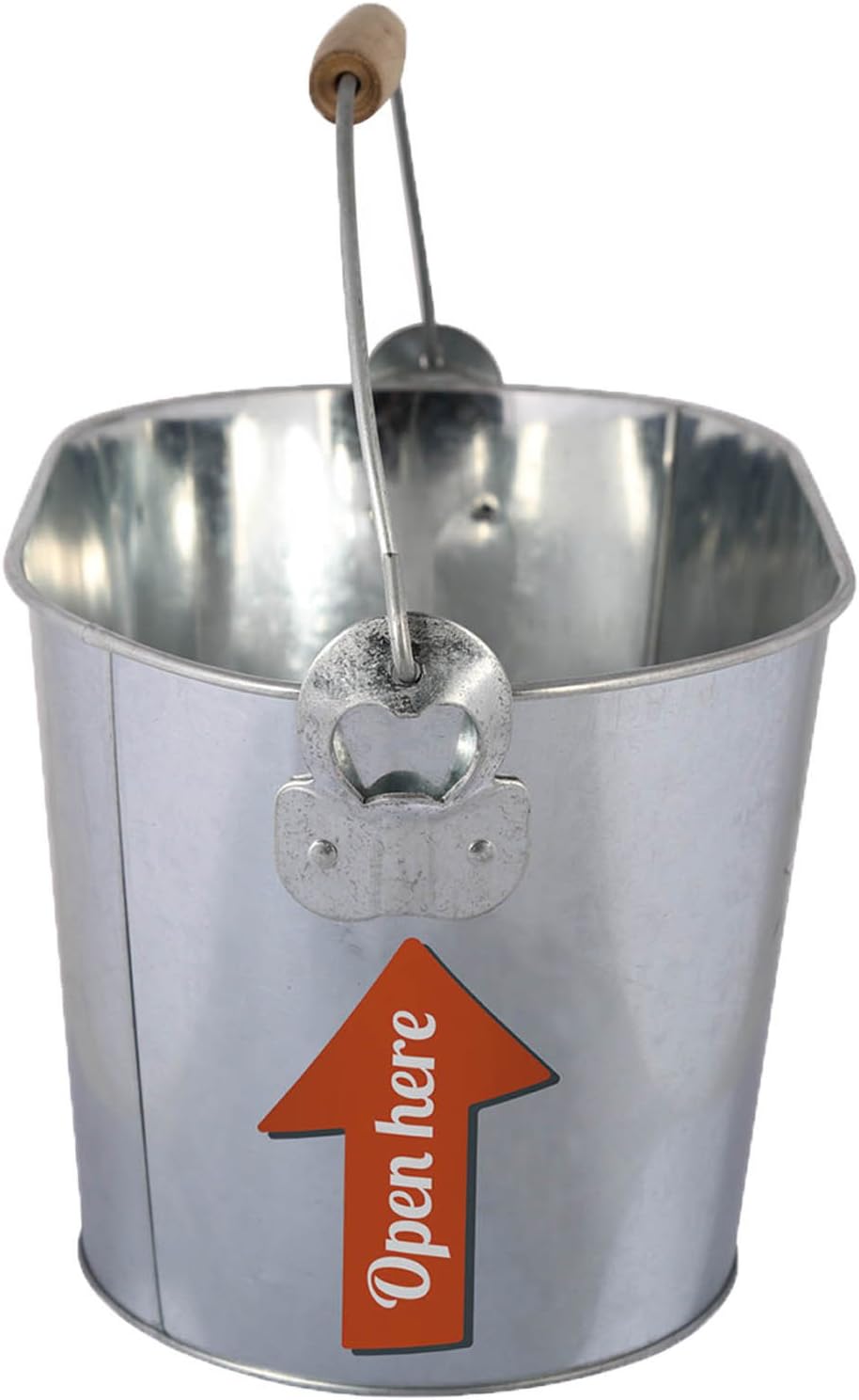 Out of the blue KG Cold Beer Bucket with Wooden Handle/2 Bottle Opener, Metal, Silver, 26 x 13 x 8 cm, 26 x 13 x 4 cm - Image 3