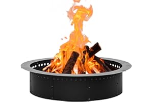 OutVue 42 inch Fire Ring, Large Round Firepit Insert,Fire Pit Ring for Camping, Wood Burning Fire Pit for Yard,Garden,Outdoor Fireplace, DIY Fire Rings for Outside