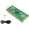 Pre-soldered Raspberry Pi Pico Microcontroller Mini Development Board with Header,Based on RP2040 Chip, Dual-core Arm Cortex M0+ Processor, High-Performance