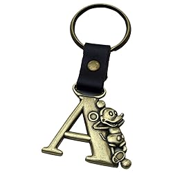 Mickey Mouse Letter A Brass Key Chain