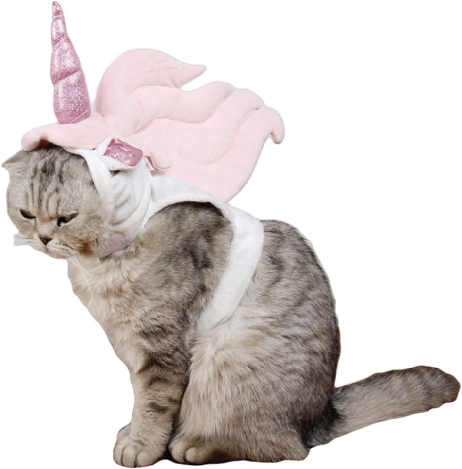 Ollypet Cat Dog Pink Unicorn Costume Cosplay Holiday Party Pet Hat 2019 New Pet Supply