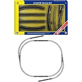 BrickBounty 28 Pcs HO Scale Train Track Set, Metal Track Compatible with 1:87 Scene of Realistic Model of Train Accessories