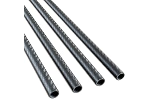 CNCARBONFIBER 4pcs Carbon Fiber Tube 12mmx10mmx420mm,3K roll Wrapped Twill Matte Finish