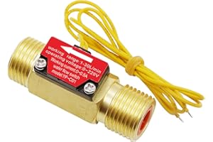 GREDIA G1/2" Hall Effect Liquid Water Flow Switch Control Flowmeter Counter Meter for Humidifier Water Dispenser Shower Water Heater Copper BSP Male Thread 1-30L/Min