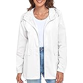 JMinger Women's Lightweight Raincoat Waterproof Packable Outdoor Windproof Hooded Active Rain Jacket S-XXL