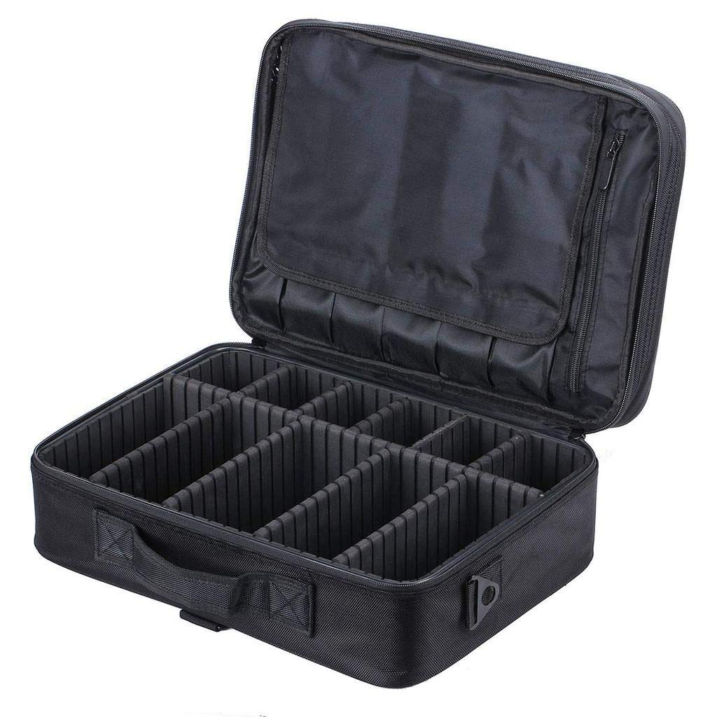 Cloudwalk Large Travel Professional Makeup Bag Cosmetic Case Organizer Portable Makeup Brush Toiletry Bag for Make Up Artist Black, 3 layer 40 x 28 x 14 Centimeters